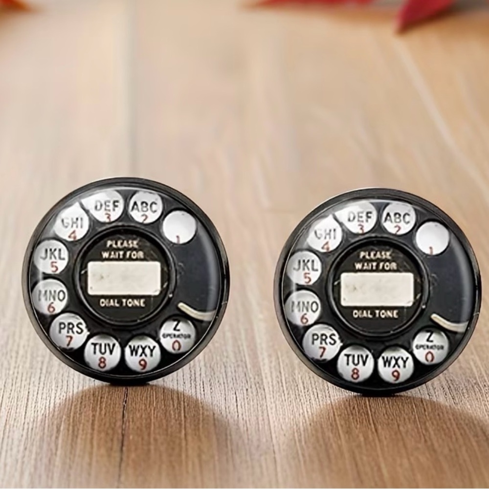 Retro Rotary Phone Dial Earrings‎
